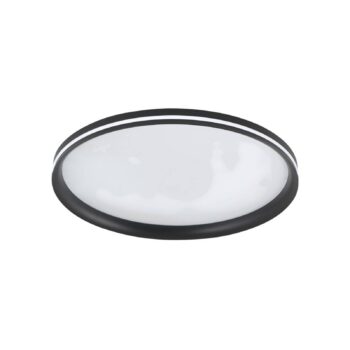 Stropné LED svetlo Isy, čierne, Ø 55 cm, kov, CCT, stmievateľné