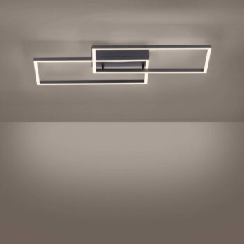 Stropné LED svetlo Iven, dim, čierna, 60,5x32,5 cm