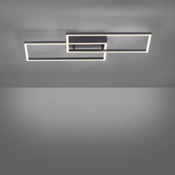 Stropné LED svetlo Iven, dim, čierna, 60,5x32,5 cm