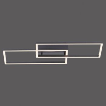 Stropné LED svetlo Iven, dim, čierna, 60,5x32,5 cm
