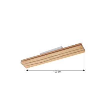 Stropné LED svetlo Lucande Silja, drevo, 100 cm, 3000K