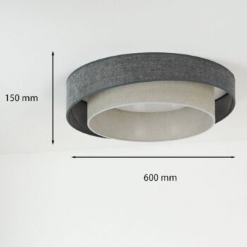 Stropné LED svetlo Luneta Chenille modrá/sivá Ø 60 cm 3-stupňové stmievateľné