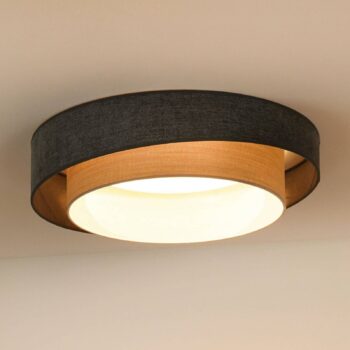 Stropné LED svetlo Luneta Chenille modrá/sivá Ø 60 cm 3-stupňové stmievateľné