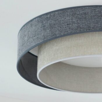 Stropné LED svetlo Luneta Chenille modrá/sivá Ø 60 cm 3-stupňové stmievateľné