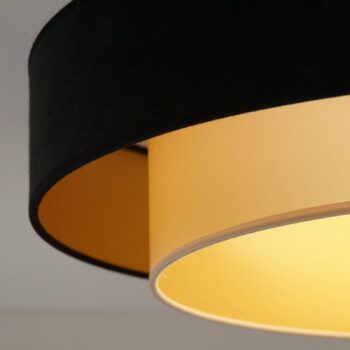 Stropné LED svetlo Luneta Samt čierna/zlatá, Ø 60 cm 3-stupňové stmievateľné