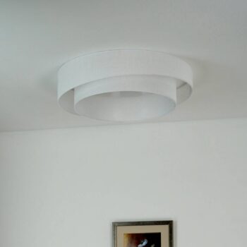Stropné LED svetlo Luneta, biela/biela, Ø 60 cm, 3-stupňové stmievateľné