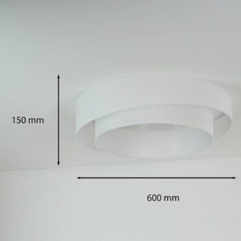 Stropné LED svetlo Luneta, biela/biela, Ø 60 cm, 3-stupňové stmievateľné