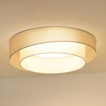 Stropné LED svetlo Luneta, biela/biela, Ø 60 cm, 3-stupňové stmievateľné