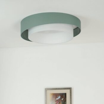 Stropné LED svetlo Luneta, šalvia/biela, Ø 60 cm, 3-stupňové stmievateľné