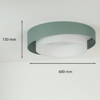 Stropné LED svetlo Luneta, šalvia/biela, Ø 60 cm, 3-stupňové stmievateľné