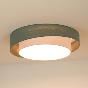 Stropné LED svetlo Luneta, šalvia/biela, Ø 60 cm, 3-stupňové stmievateľné