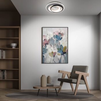 Stropné LED svetlo Malea. biela/čierna, kov, Ø 49 cm, CCT