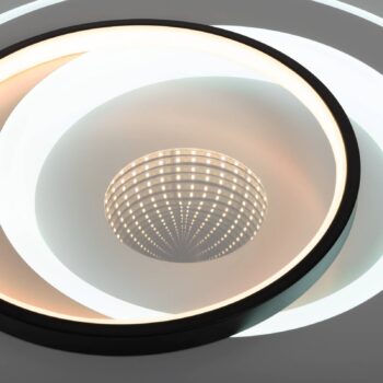 Stropné LED svetlo Malea. biela/čierna, kov, Ø 49 cm, CCT