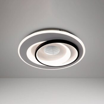 Stropné LED svetlo Malea. biela/čierna, kov, Ø 49 cm, CCT