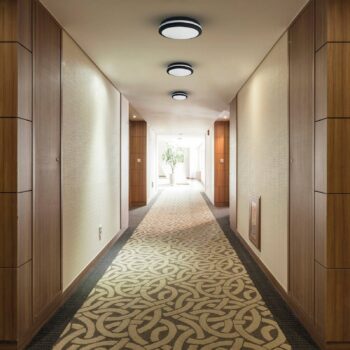 Stropné LED svetlo Marlon, Ø 40 cm, čierne, plast, IP54