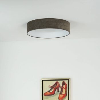 Stropné LED svetlo Plafond, Cord tmavošedá, Ø 45 cm 3-stupňové stmievateľné