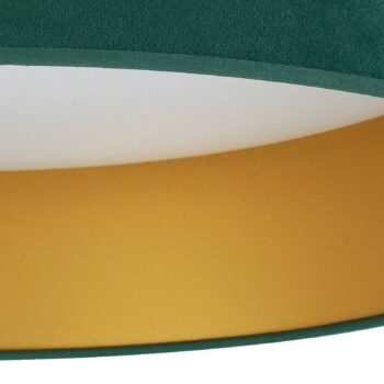 Stropné LED svetlo Plafond, zelený zamat, Ø 45 cm, 3-stupňové stmievateľné