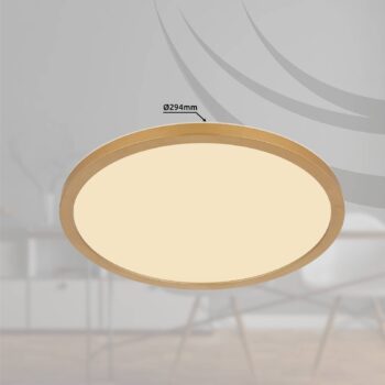 Stropné LED svetlo Sapana, Ø 29,5 cm mosadzná