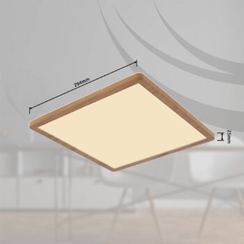 Stropné LED svetlo Sapana, dĺžka 29,5 cm, drevený vzhľad
