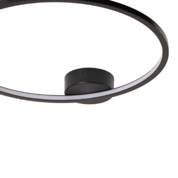 Stropné LED svetlo Saturno, čierne, Ø 50 cm, kov, 4 000 K