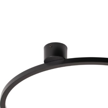 Stropné LED svetlo Saturno, čierne, Ø 50 cm, kov, 4 000 K