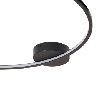 Stropné LED svetlo Saturno, čierne, Ø 80 cm, kov, 4 000 K