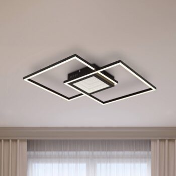 Stropné LED svetlo Saunders, dĺžka 43 cm, čierne, 3D efekt
