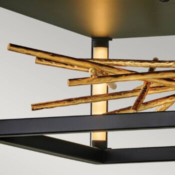 Stropné LED svetlo Styx, čierna, 3 000K 46 x 22 cm