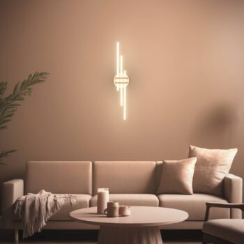 Stropné LED svetlo Tinka, svetlošedá/hnedá, dĺžka 78 cm