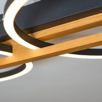 Stropné LED svetlo Tovak, borovica, 76 cm, 2-pl. drevo, stmievateľné