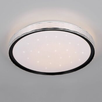 Stropné LED svetlo Varda, čierne, Ø 39 cm, diaľkové ovládanie