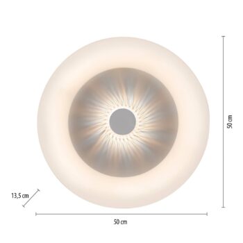 Stropné LED svetlo Vertigo, CCT, biela, Ø 50 cm