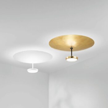 Stropné LED svetlo Yuko, biele, kovové, výška 23 cm, stmievateľné