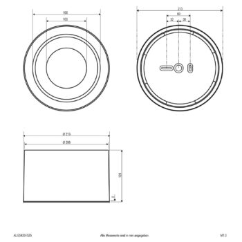 Stropné LED svietidlo ALG54, Ø 12,9 cm antracitová