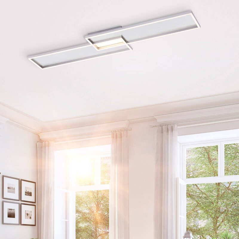 Stropné LED svietidlo Amara dva obdĺžniky striebro Stropné LED svietidlo Amara dva obdĺžniky striebro