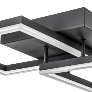 Stropné LED svietidlo Bard 45x45 cm 2-pl. antracit