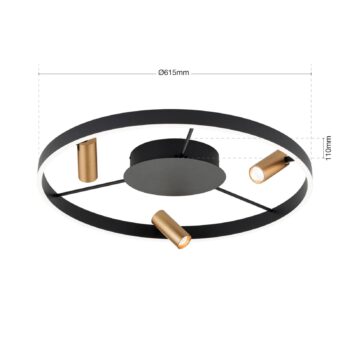 Stropné LED svietidlo Berlin s tromi reflektormi