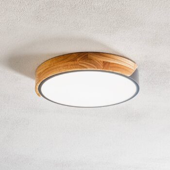 Stropné LED svietidlo Borneo s dreveným rámom