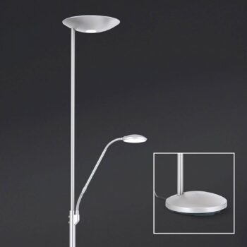 Stropné LED svietidlo Cobra s lampou na čítanie nikel