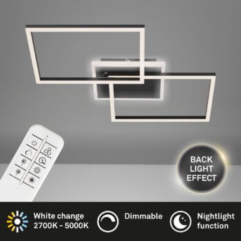 Stropné LED svietidlo Frame 2-pl., CCT, čierna
