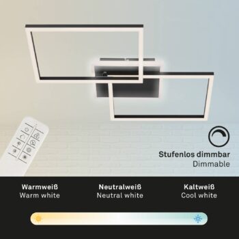 Stropné LED svietidlo Frame 2-pl., CCT, čierna