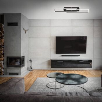 Stropné LED svietidlo Frame Mid, 3 000 K, čierna