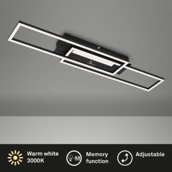 Stropné LED svietidlo Frame Mid, 3 000 K, čierna