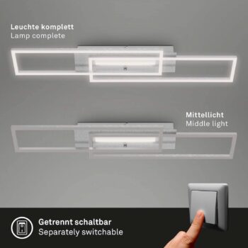 Stropné LED svietidlo Frame Mid, 3 000 K, hliník