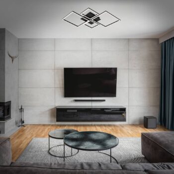 Stropné LED svietidlo Frame, Step dim, 4-pl čierna