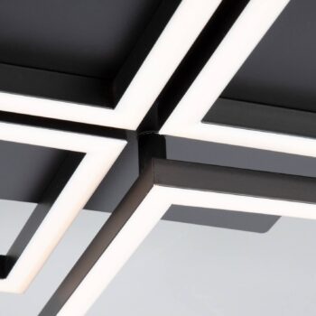 Stropné LED svietidlo Frame, Step dim, 4-pl čierna
