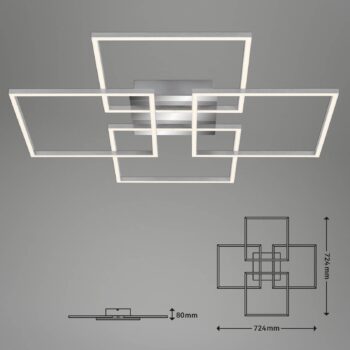 Stropné LED svietidlo Frames, 4 štvorce, otočné