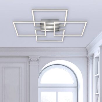 Stropné LED svietidlo Frames, 4 štvorce, otočné