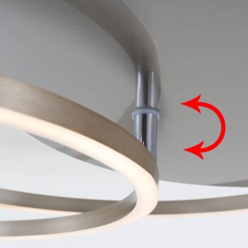 Stropné LED svietidlo Frames dva kruhy, otočné