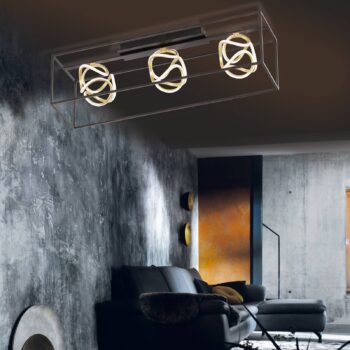 Stropné LED svietidlo Gesa s kovovou klietkou